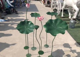不锈钢荷花雕塑广场雕塑户外摆件 
