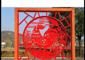 不锈钢十二生肖剪纸雕塑
