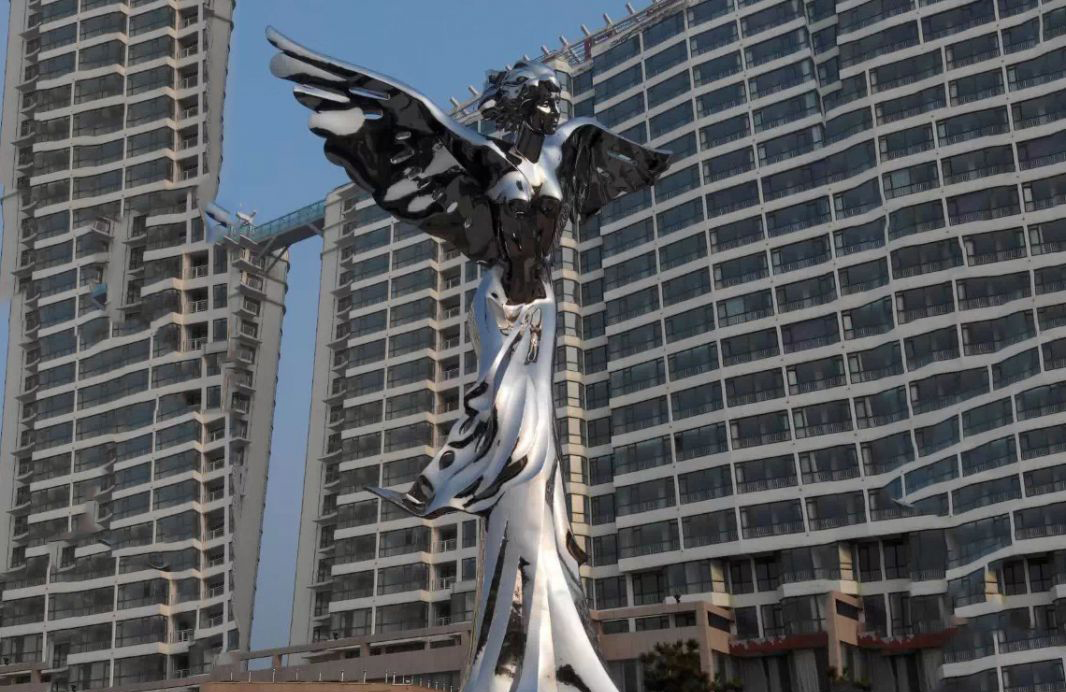 不锈钢天使城市景观雕塑图片