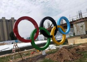 不锈钢铁艺五环雕塑