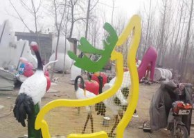 不锈钢园林造型小鹿雕塑