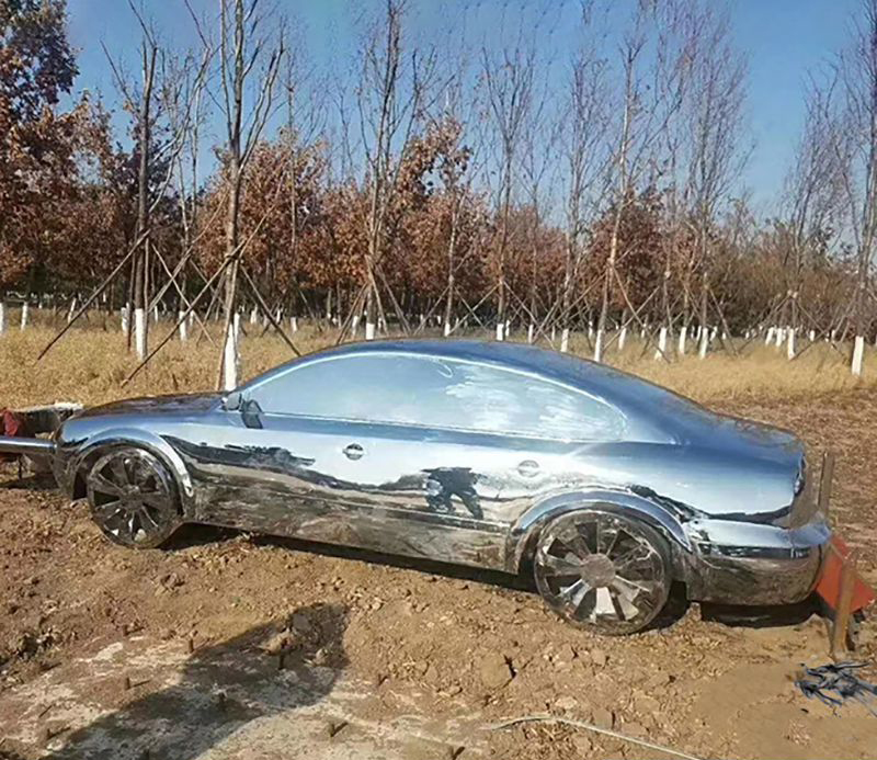 车模不锈钢雕塑 图片
