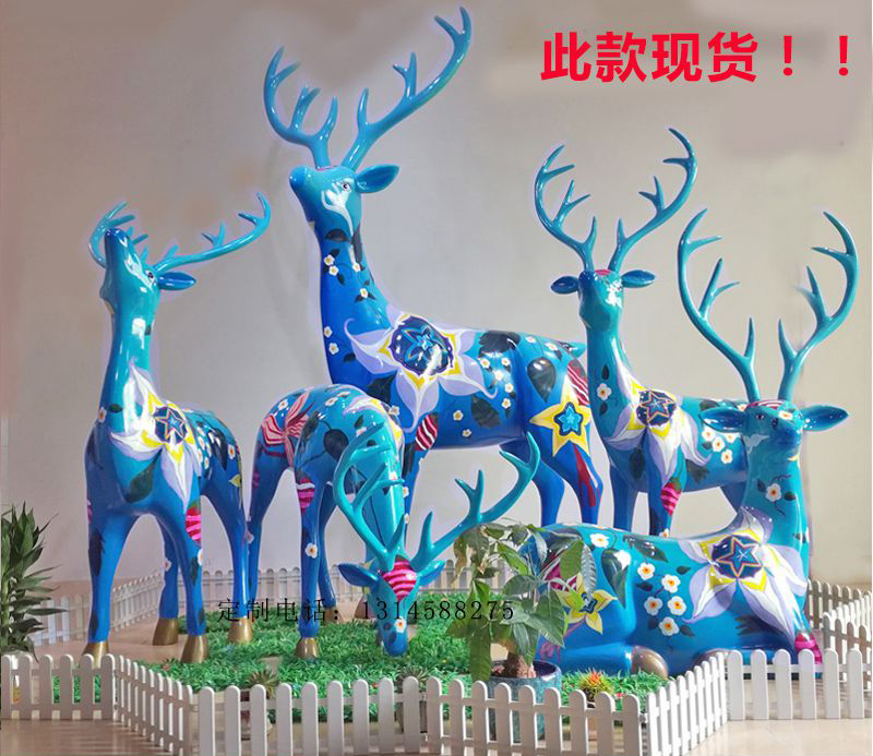 不锈钢彩绘公园动物小鹿图片