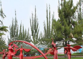 不锈钢抽象扇子舞人物雕塑
