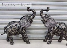 不锈钢大象动物户外摆件