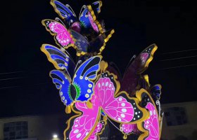 不锈钢灯饰彩绘蝴蝶雕塑