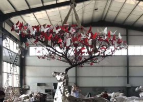 不锈钢公园梅花鹿雕塑