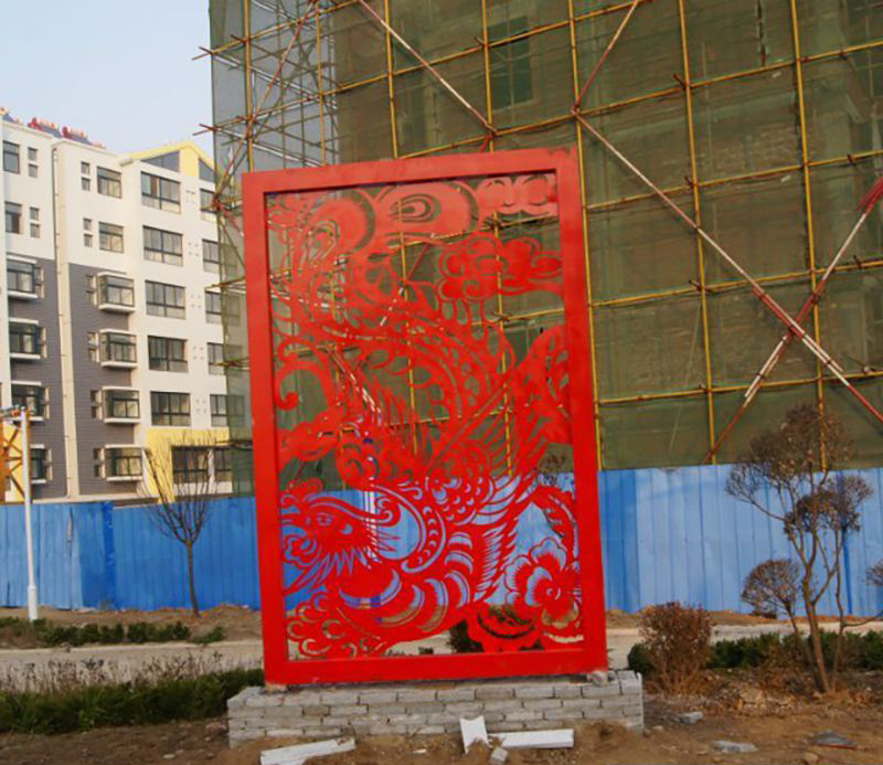 不锈钢剪纸公园雕塑 图片