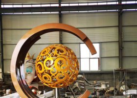 不锈钢镂空球雕塑广场景观雕塑