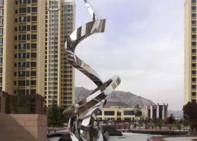 不锈钢飘带雕塑广场景观雕塑户外摆件公园景观雕塑