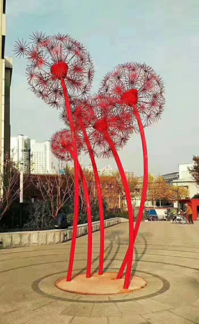 不锈钢蒲公英造型雕塑图片