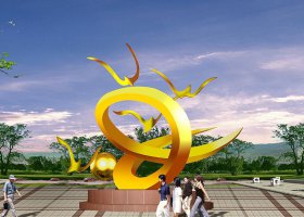 不锈钢自由飞翔景观雕塑