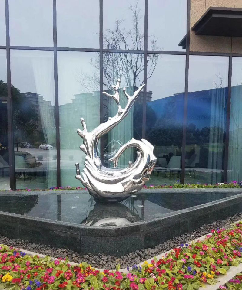 公园不锈钢水花景观雕塑图片