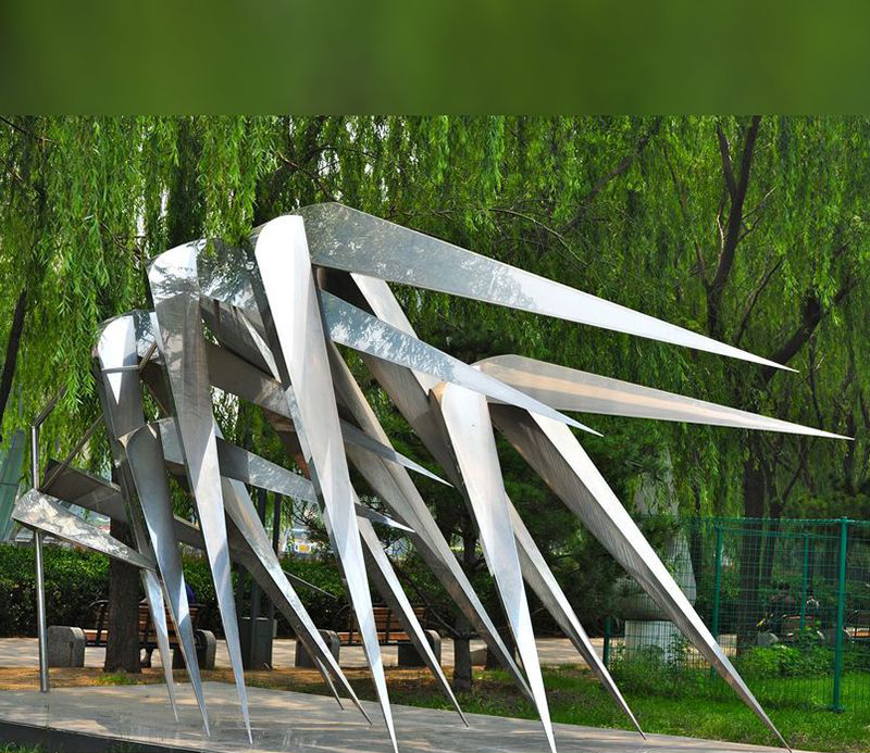 不锈钢户外风竹雕塑图片
