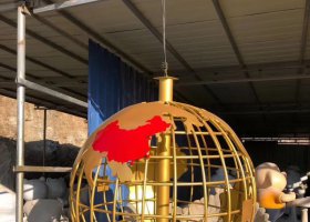 不锈钢金属校园地球仪雕塑