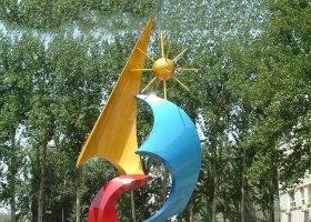 广场不锈钢创意太阳雕塑