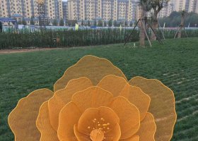 不锈钢镂空仿真花朵雕塑 
