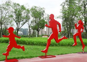 不锈钢跑步运动人物雕塑
