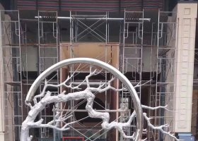 不锈钢树枝圆环雕塑