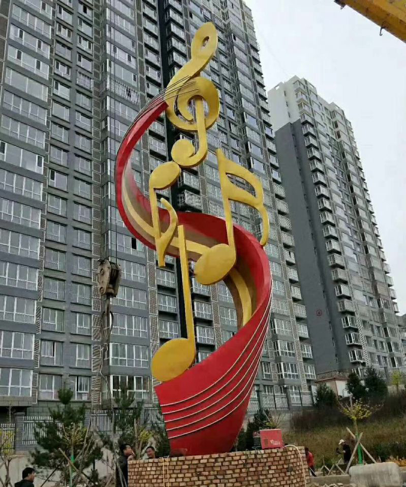 不锈钢小区音符标志雕塑图片