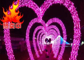 不锈钢心形拱门架公园雕塑