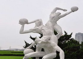 公园不锈钢打篮球人物雕塑