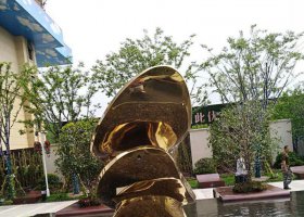 不锈钢电镀效果抽象海豚雕塑
