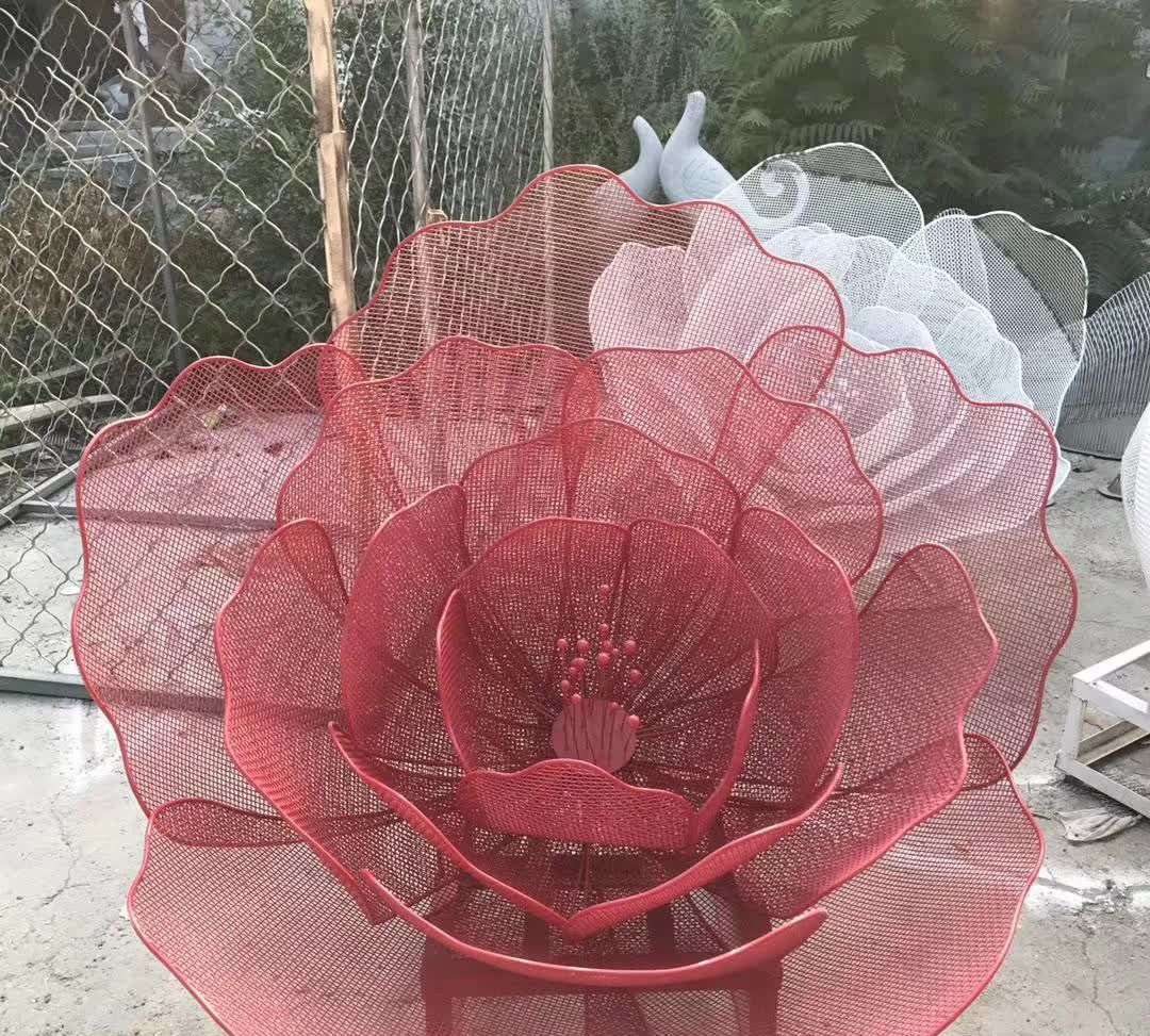 不锈钢仿真铁艺花朵雕塑图片
