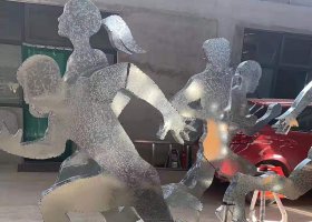 不锈钢剪影人物雕塑广场景观雕塑户外摆件