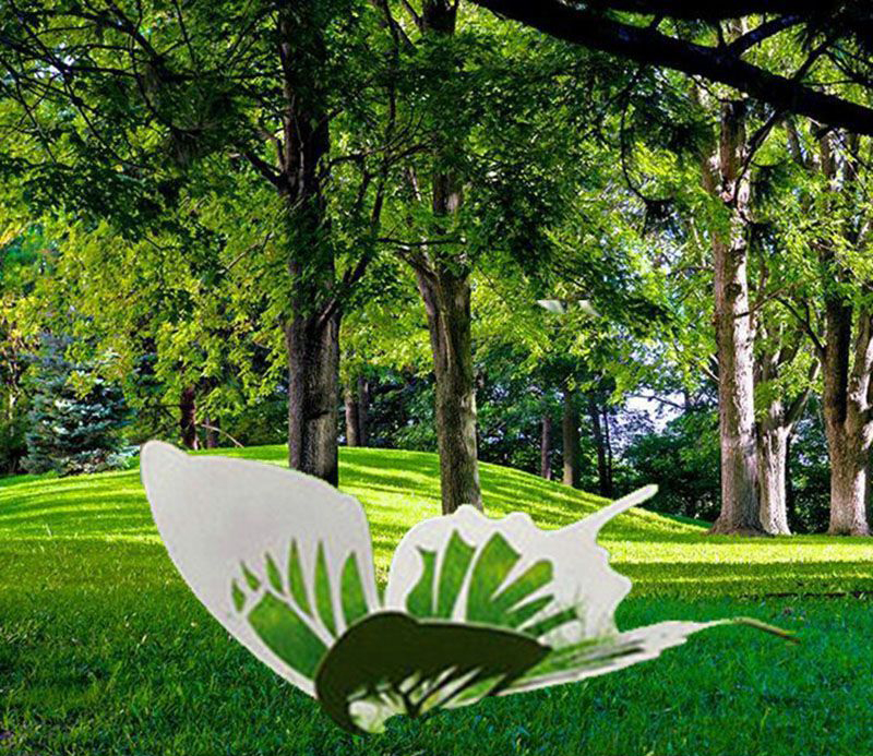 不锈钢镂空蝴蝶景观雕塑图片