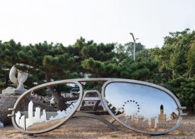 不锈钢眼镜园林雕塑