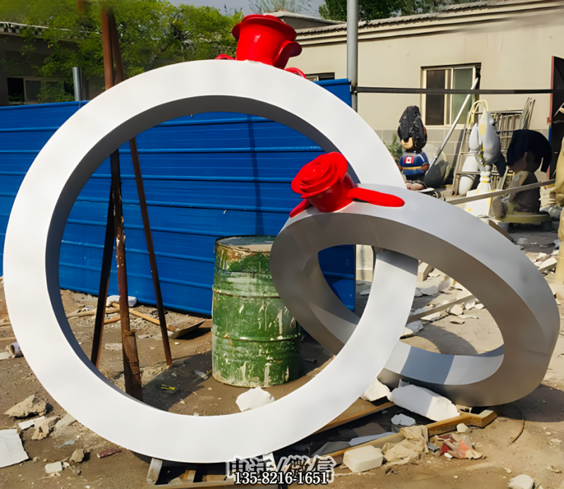 不锈钢喷漆指环相套戒指摆件 不锈钢喷漆指环相套戒指摆件