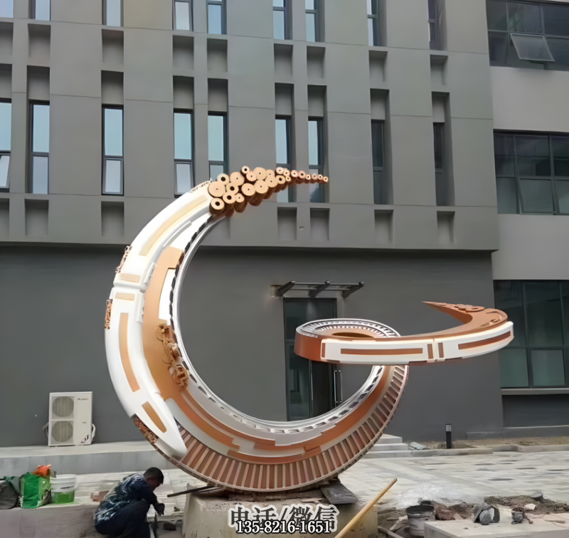 不锈钢月亮创意景观雕塑