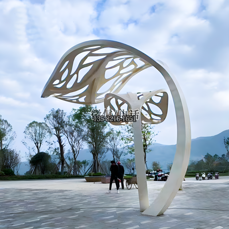 树叶雕塑-广场大型不锈钢抽象树叶雕塑 树叶雕塑-广场大型不锈钢抽象树叶雕塑