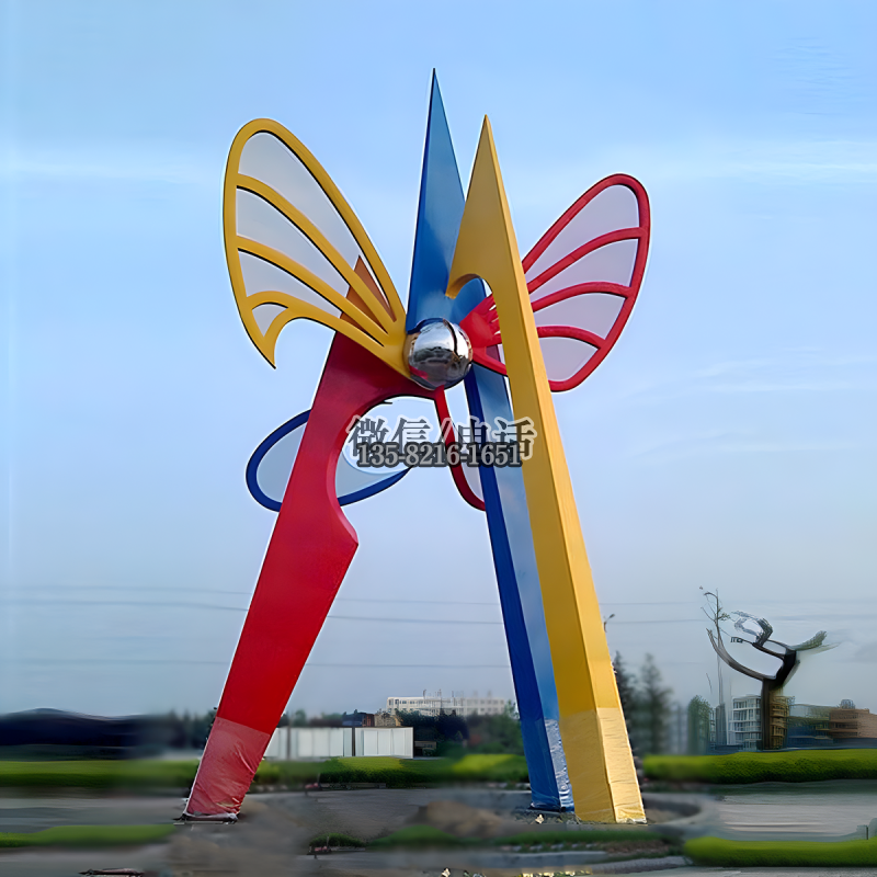 城市广场大型不锈钢金属抽象创意蝴蝶雕塑 城市广场大型不锈钢金属抽象创意蝴蝶雕塑