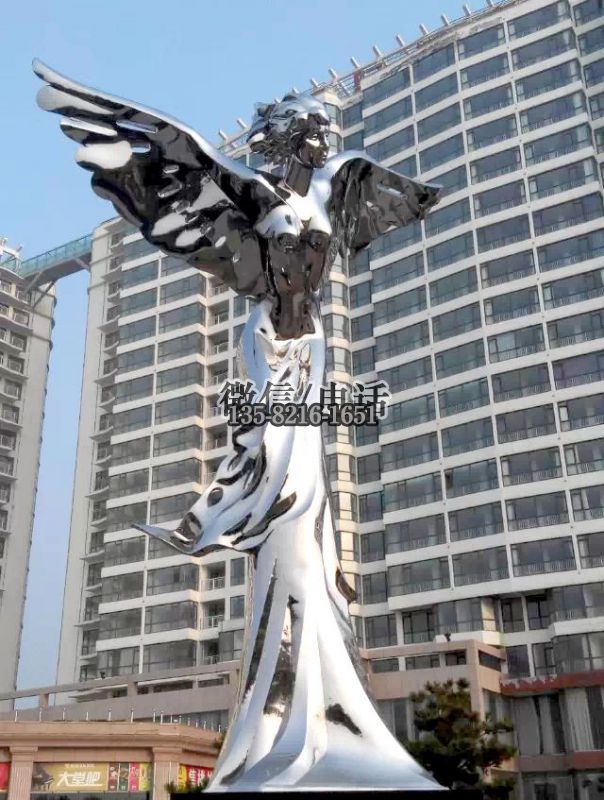 广场大型女神景观镜面不锈钢人物雕塑 广场大型女神景观镜面不锈钢人物雕塑