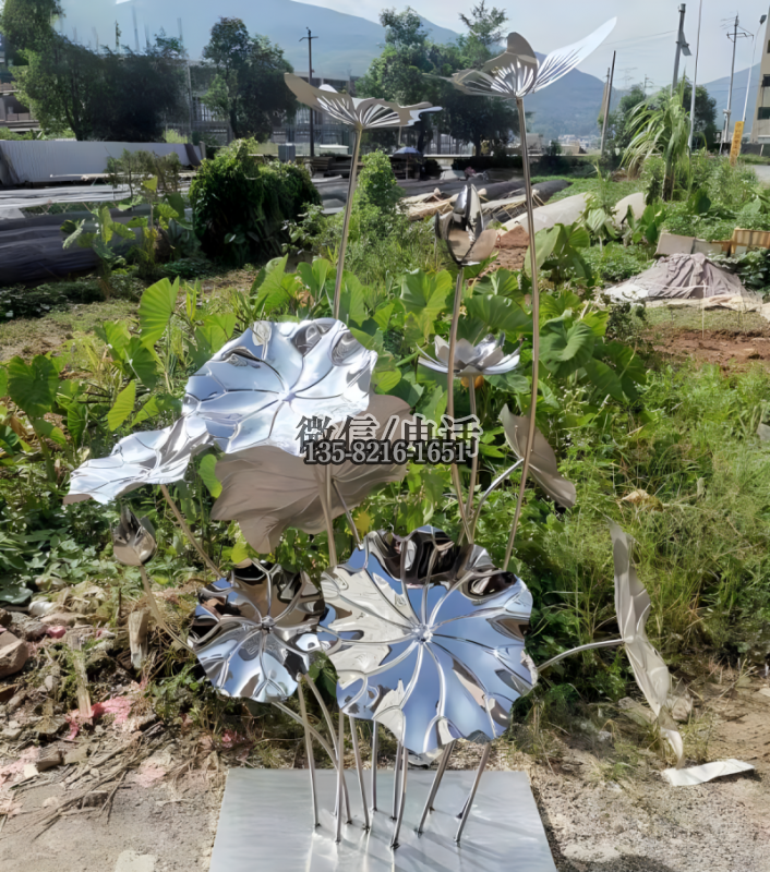 不锈钢锻造荷花摆件 不锈钢锻造荷花摆件