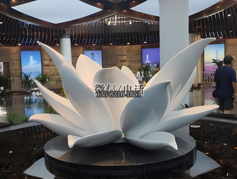不锈钢喷漆水景莲花景观雕塑 不锈钢喷漆水景莲花景观雕塑