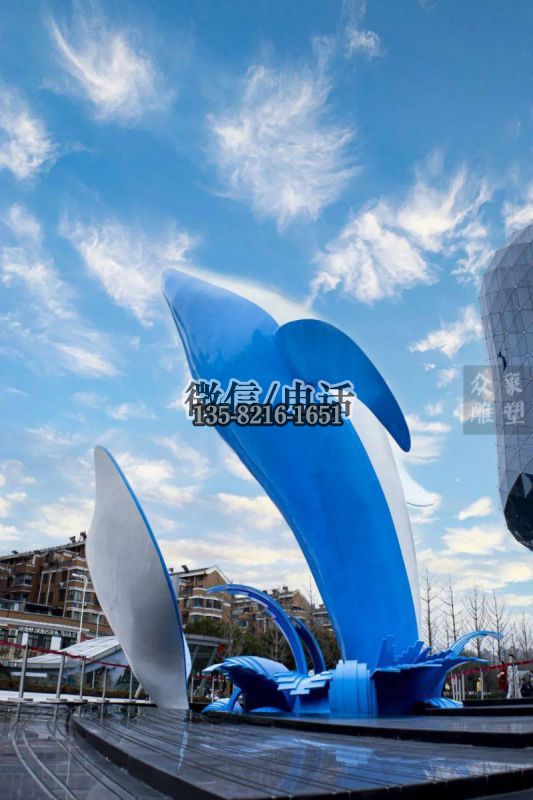 城市广场大型玻璃钢鲸鱼雕塑 城市广场大型玻璃钢鲸鱼雕塑